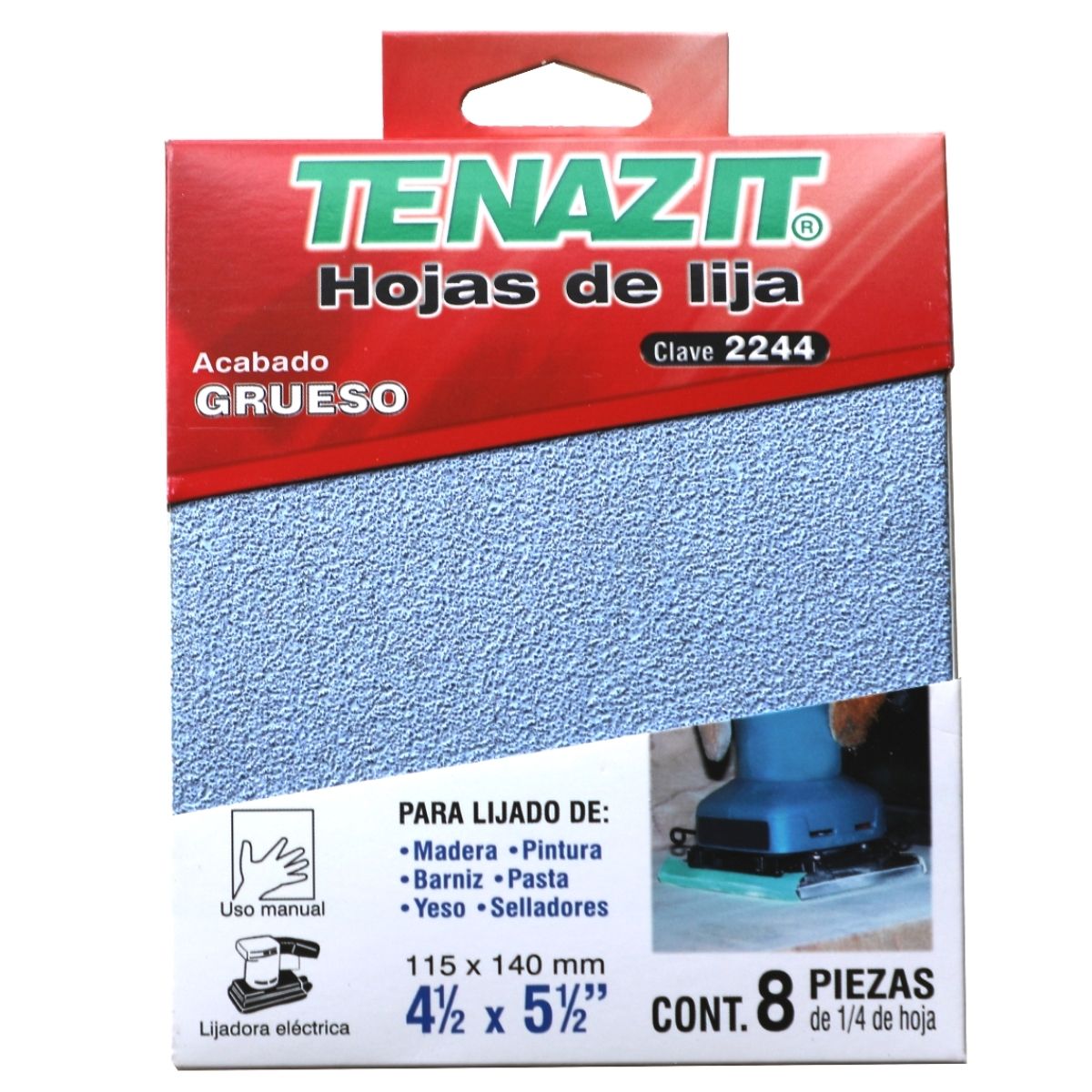 8pzs Hoja Lija Oxido Aluminio Tenazit Acabado Grueso Manual