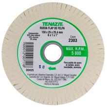 Rueda Disco Flap Tenazit Felpa 150 X 25 X 25.4mm Pulido 2303