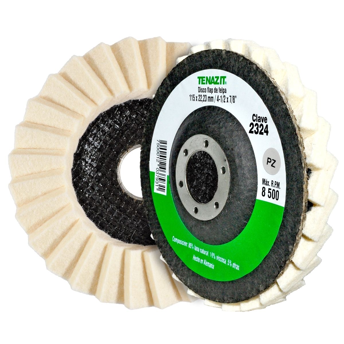 Disco Flap Felpa Tenazit 115x22.23mm Pulido 2324