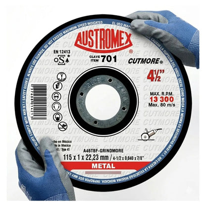 25 piezas Disco abrasivo tipo 41 grano 46 de 115 x 1 x 22.23 mm Austromex - Austrodiam