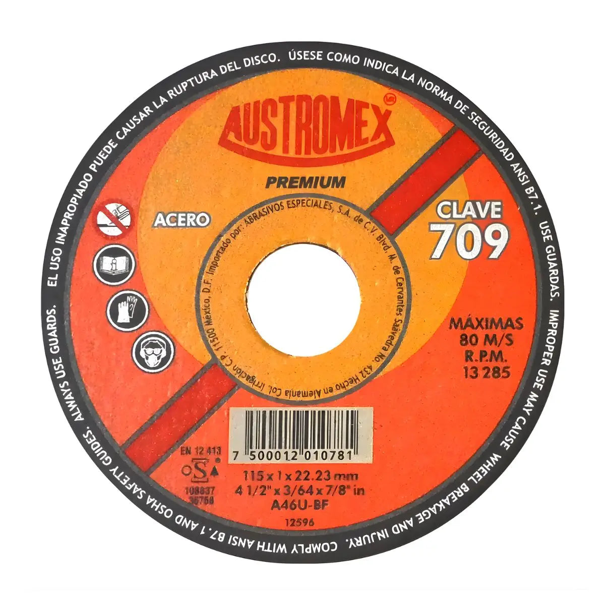 Disco Abrasivo Corte 709 Austromex 4-1/2'' Grano 46 Metal - Austrodiam