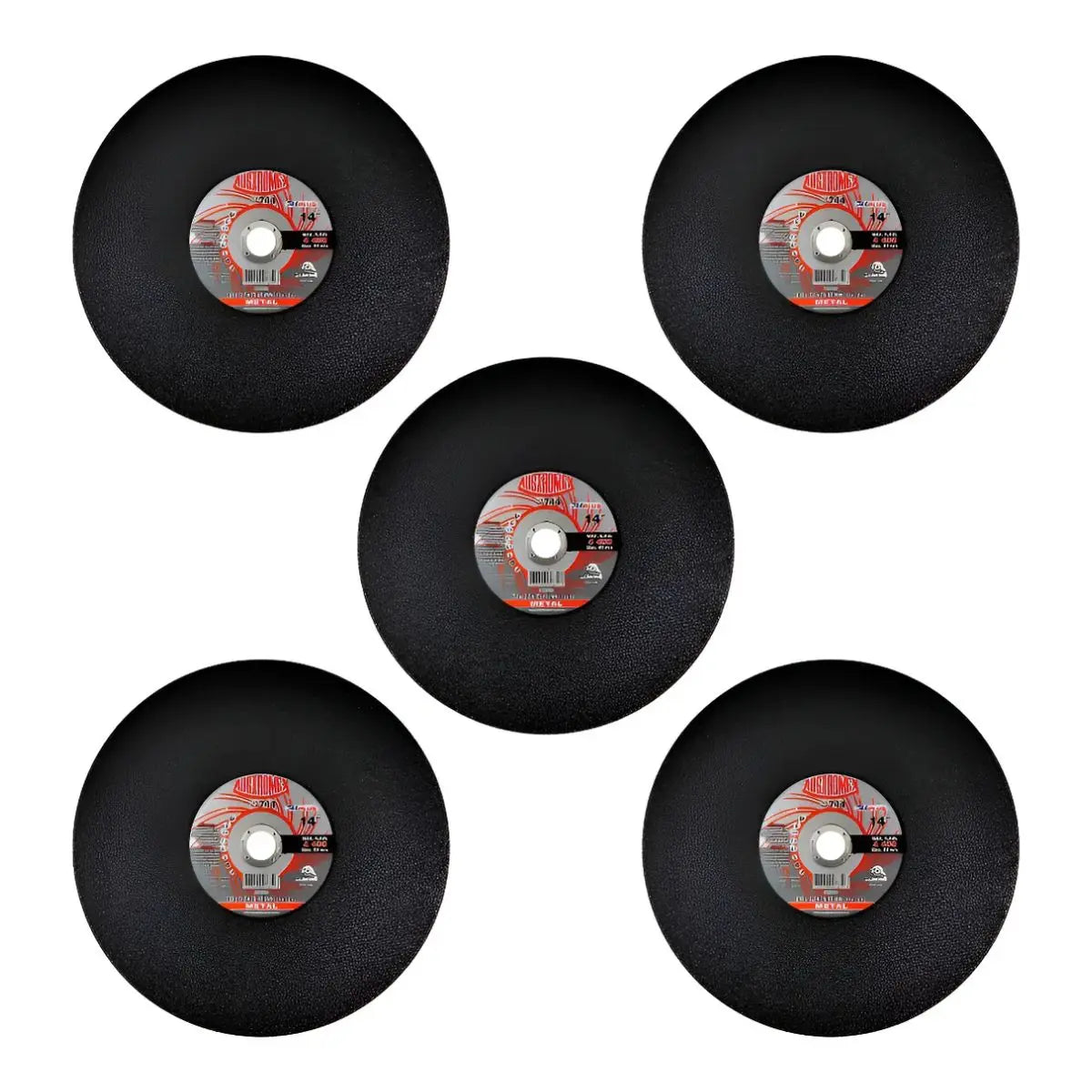 5 pzsDisco abrasivo Austromex tipo 41 grano 30 de 350 x 3.2 x 25.40 mm Negro METAL - Austromex