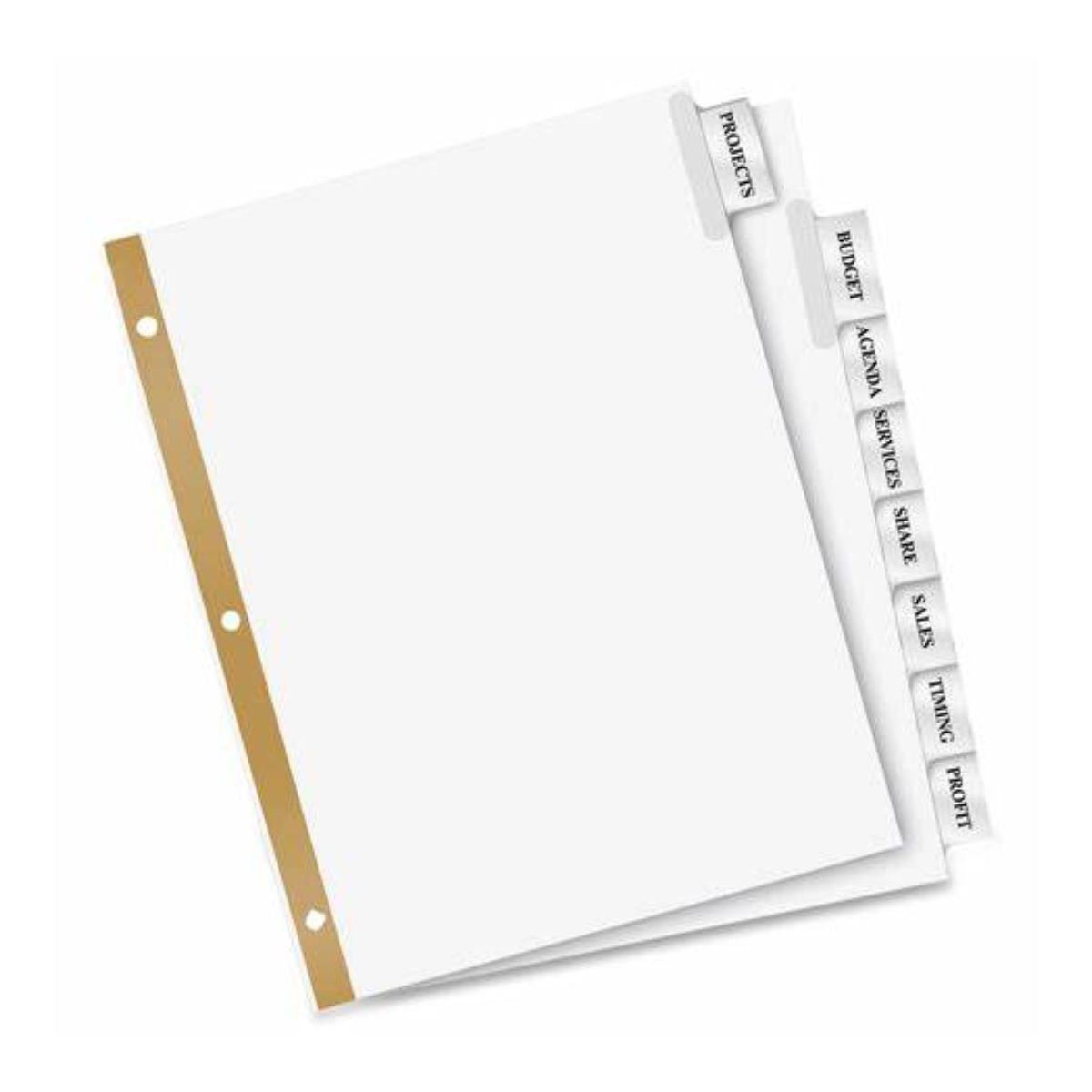 8 Separador Carpeta Insertables Avery Pestañas Transparentes