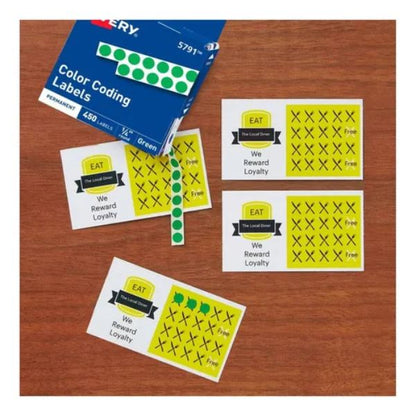 450 Etiquetas Redonda Avery Circular 6mm Permanente Codigo