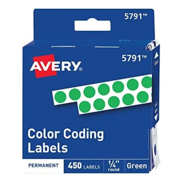 450 Etiquetas Redonda Avery Circular 6mm Permanente Codigo