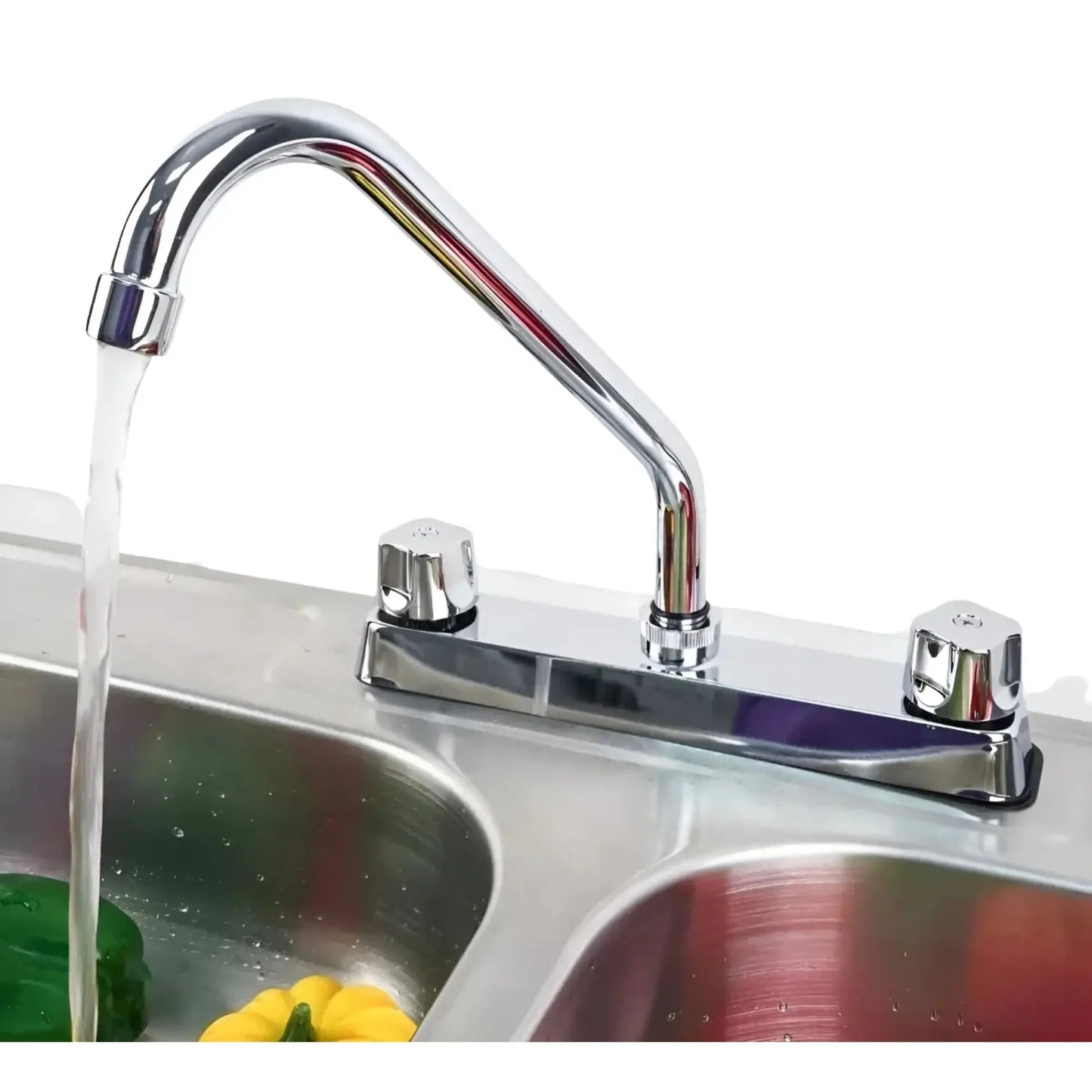 Mezcladora Fregadero Aquaway Cromo Doble Comando Abs Cocina