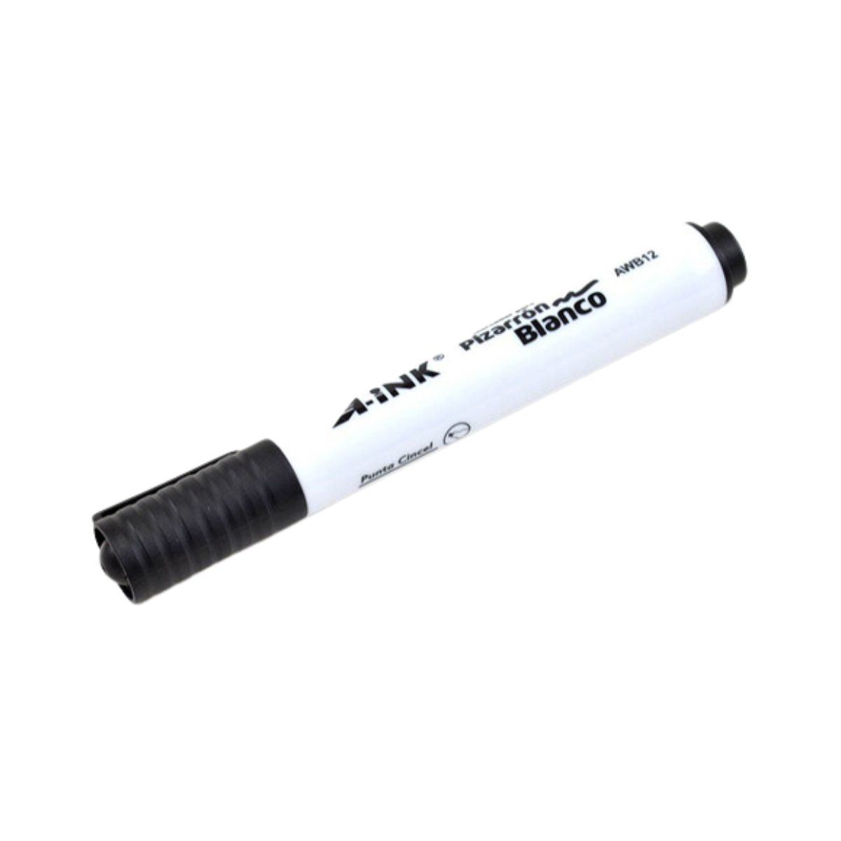 12 Marcador Pizarron A-ink Plumon Punta Cincel Color Negro