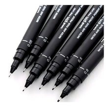 6 Estilografo Ultrafino Pin Uni Ball Color Negro Dibujo