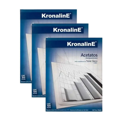 Acetato Retroproyeccion 4 mil Kronaline PA650 Carta 100 Hojas c/u Kronaline