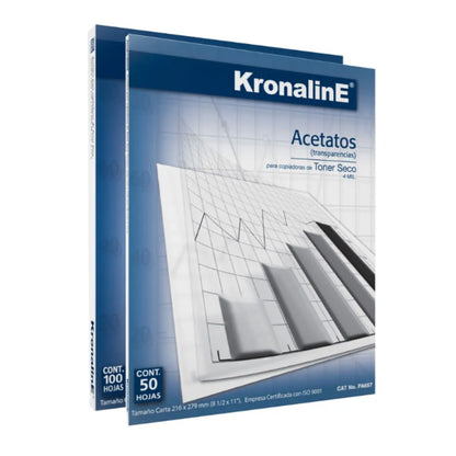 Acetato Retroproyeccion 4 mil Kronaline PA650 Carta 100 Hojas c/u Kronaline