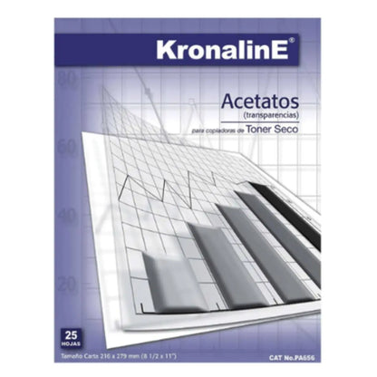 Acetato Retroproyeccion 4 mil Kronaline PA656 Carta 25 Hojas c/u Kronaline