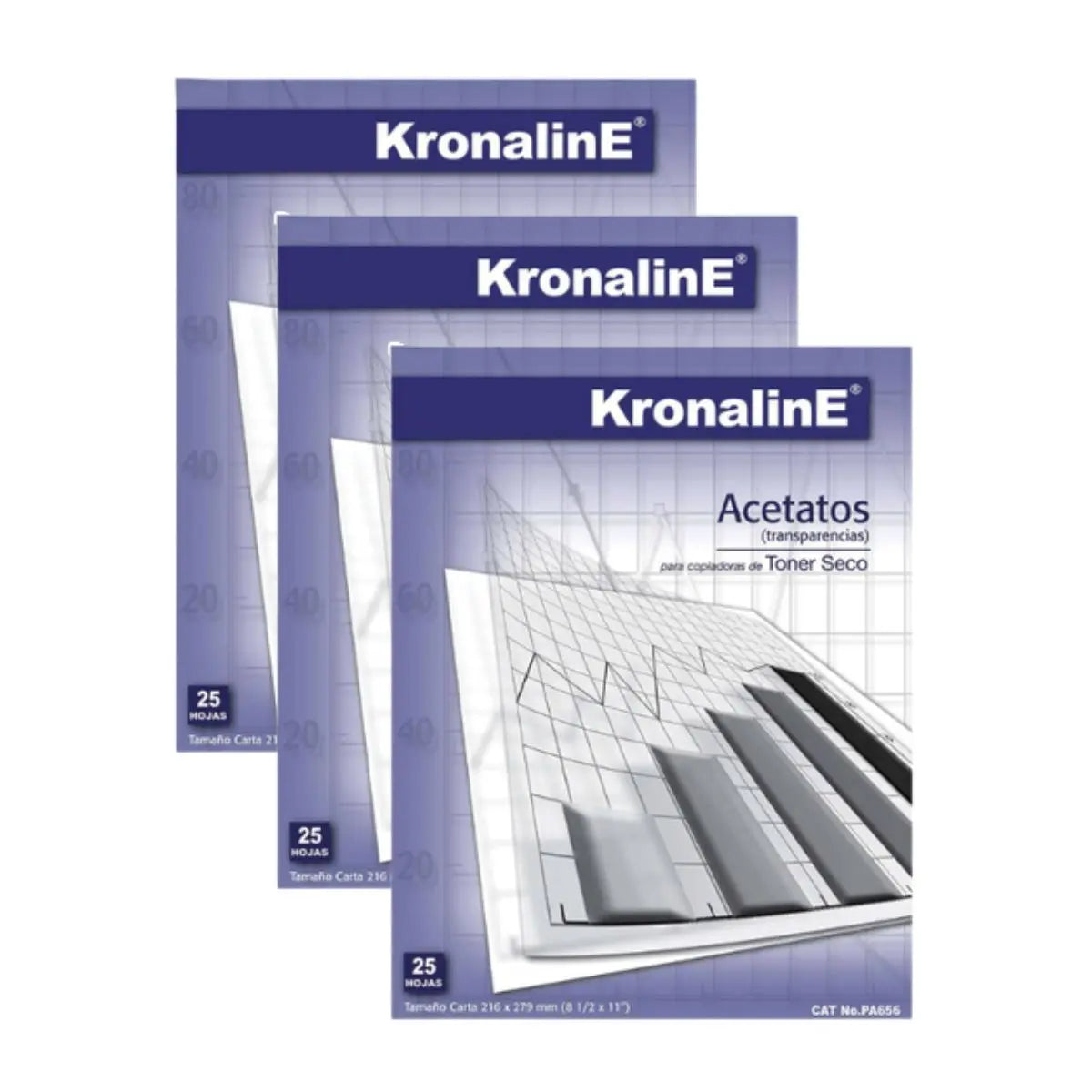 Acetato Retroproyeccion 4 mil Kronaline PA656 Carta 25 Hojas c/u Kronaline