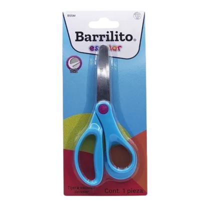 Tijera Escolar Barrilito B55m Punta Roma Acero Inoxidable Barrilito