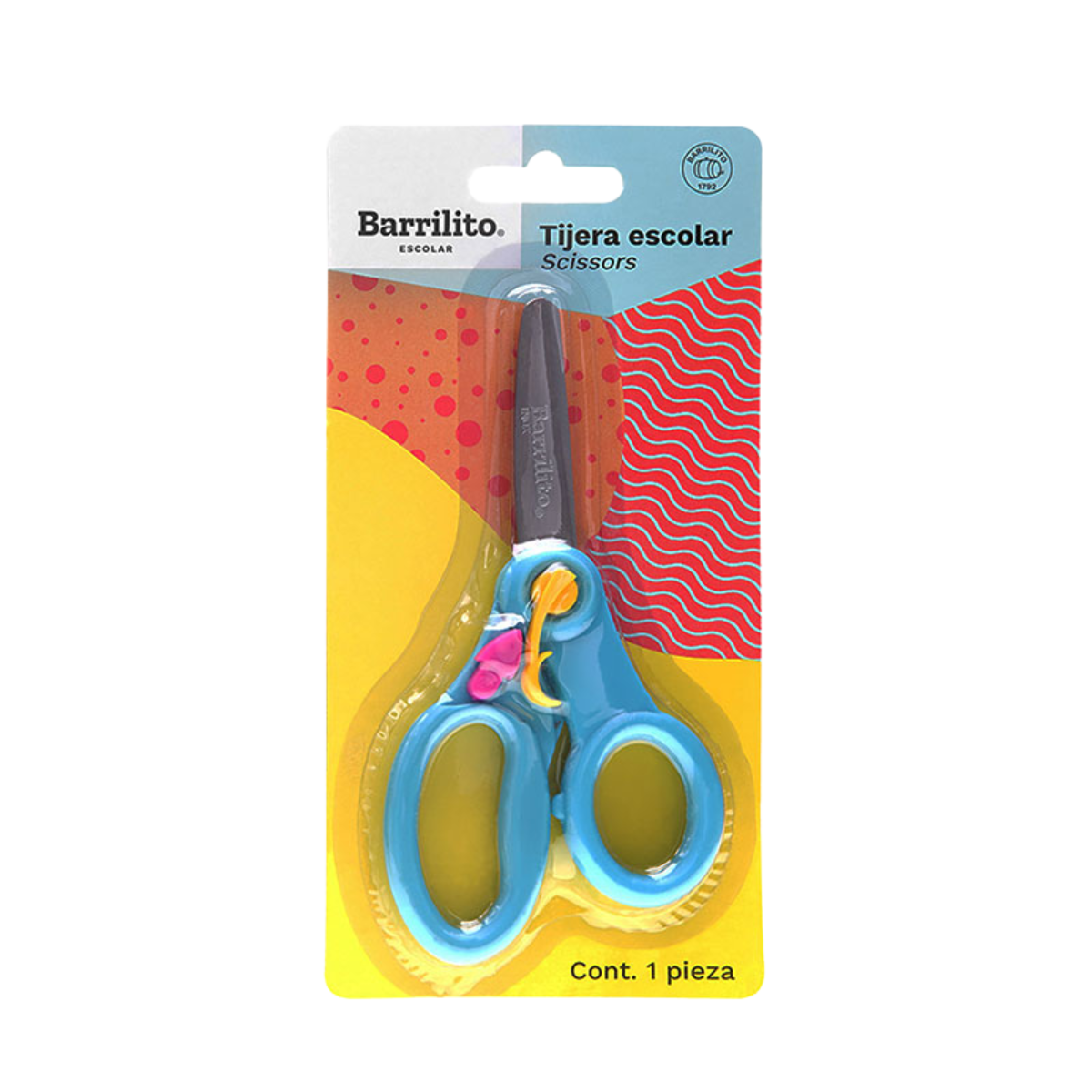 Tijera Escolar Barrilito B5r Punta Roma Acero Inoxidable Barrilito