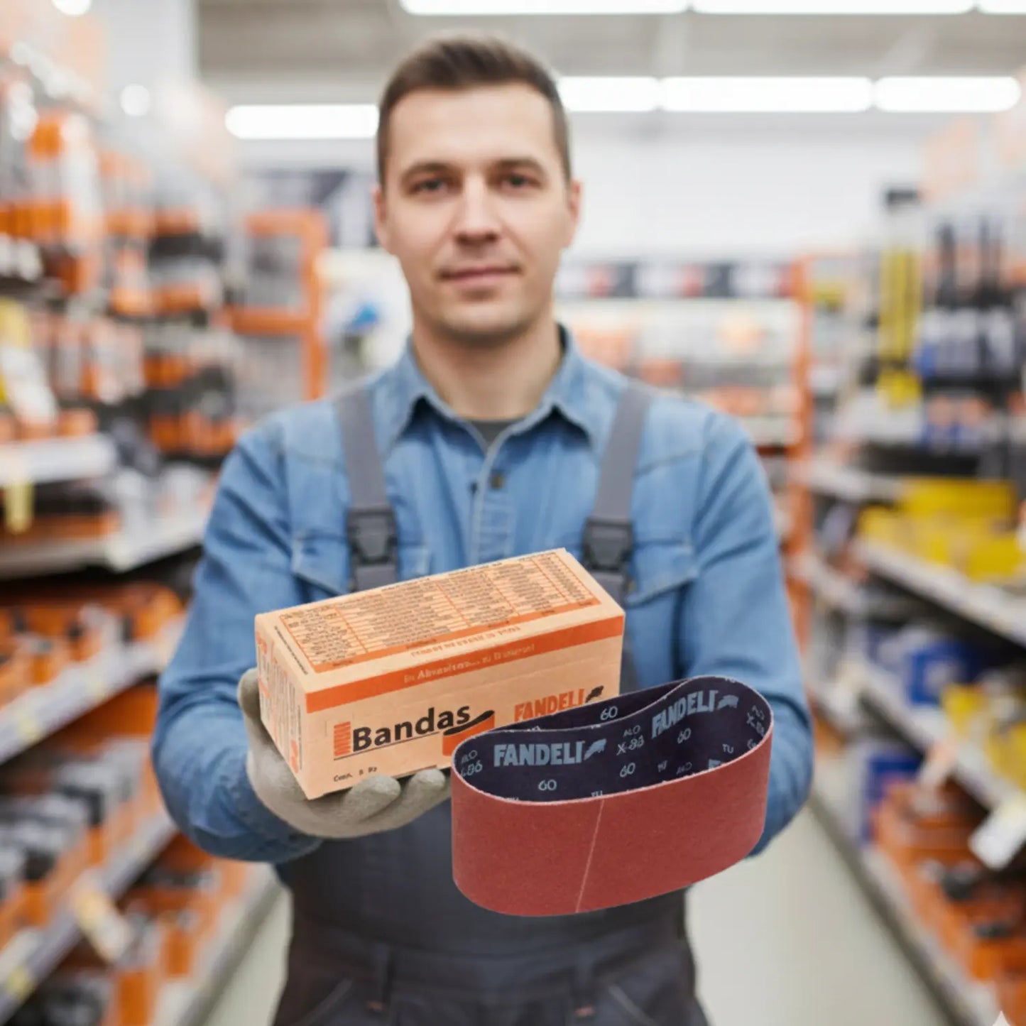 Pack 10 Bandas Lija Fandeli  Grano 120  Madera Metal INNER - Fandeli - vista trasera