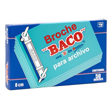 Caja 50 Piezas Broche Baco 8cm Metalico Reforzado Documentos