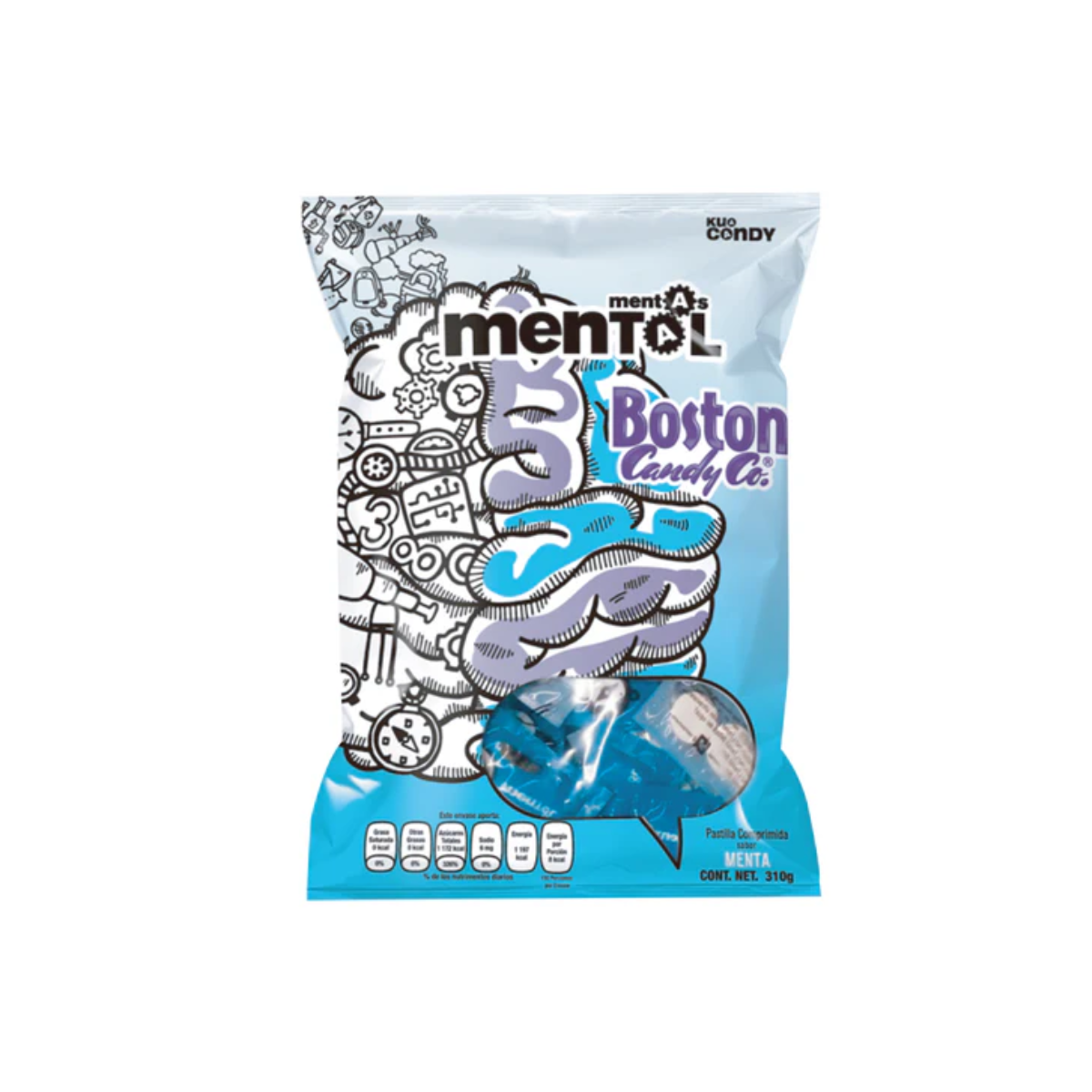 Pastillas Menta Boston Candy 100 Pz Bolsitas C/2 Dulces C/u