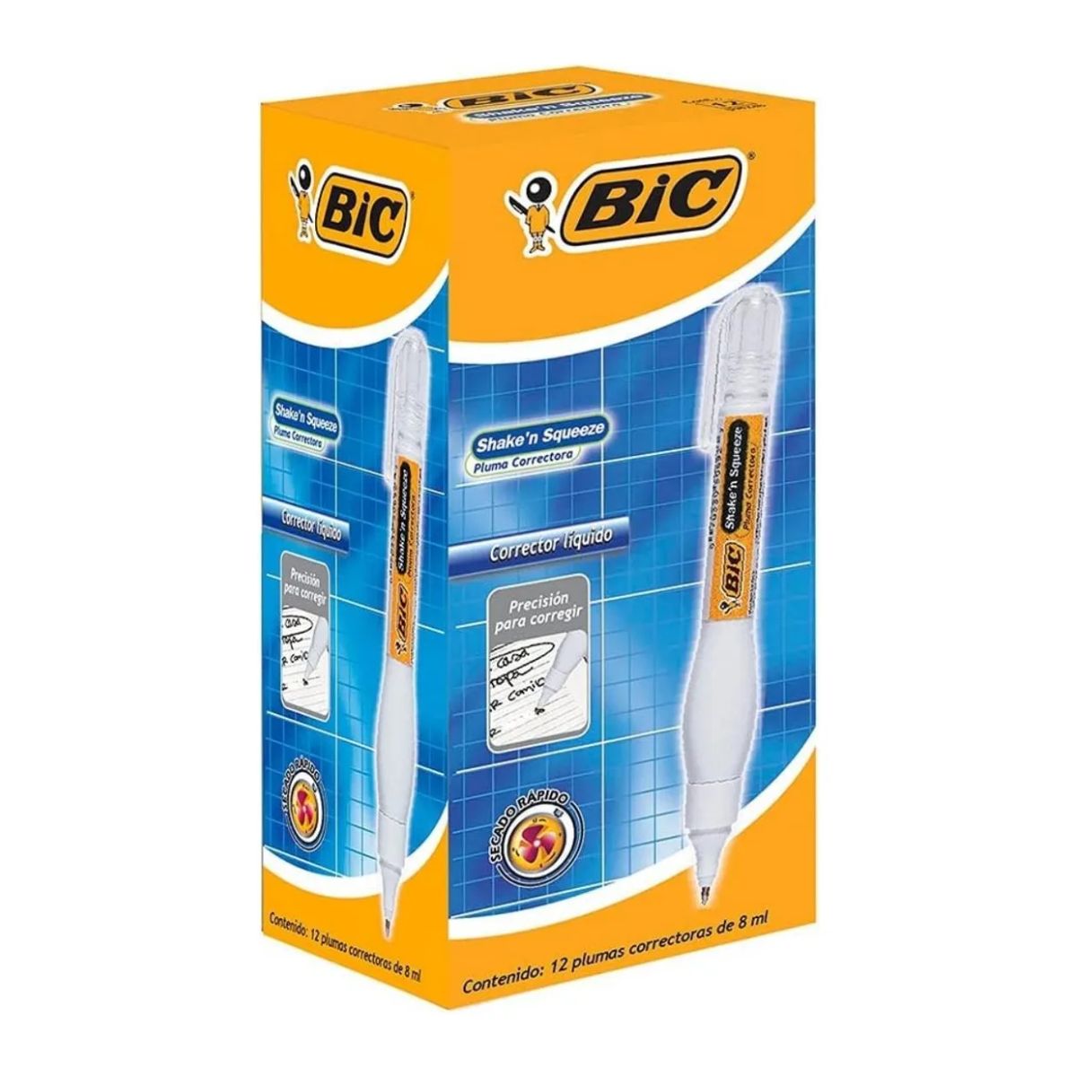 12 Correctores Liquido Tipo Pluma Bic Shaken Squezze