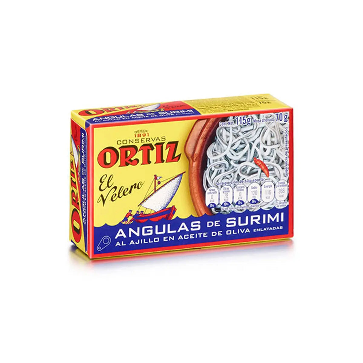Angulas de Surimi en Aceite de Oliva 115g - Latería Fina La casa del bacalao
