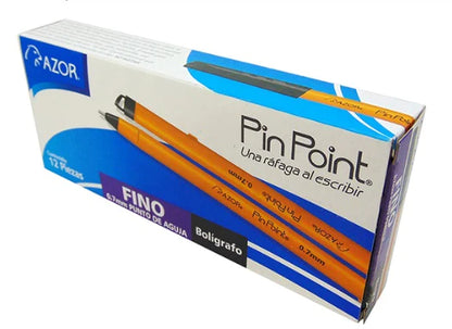 3 Cajas Boligrafos Azor Pin Point Punta Aguja 0.7mm 12 Piezas
