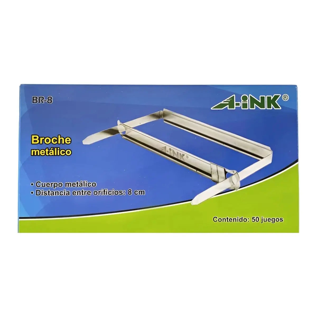 Broche Metalico 80mm caja 50 Juegos A-INK - Mae