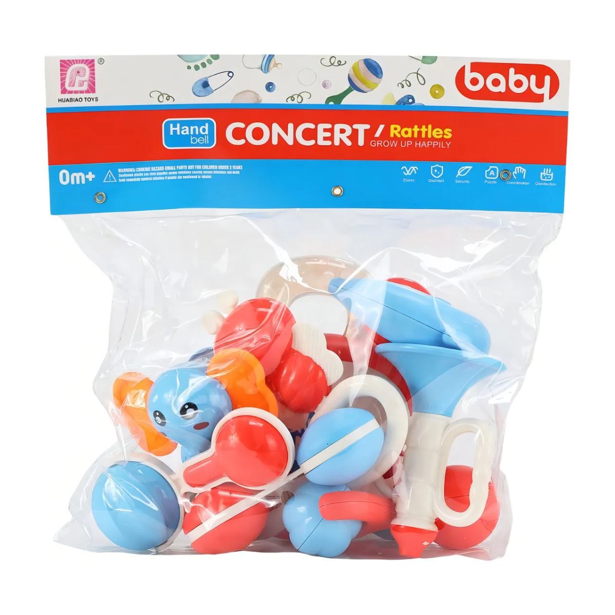 Set De Sonajas Musicales Diako Color Azul Y Rojo Diseño Sonaja