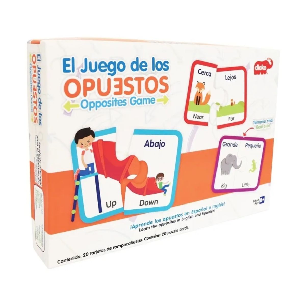 Rompecabezas Antónimos Juego De Los Opuestos Ing/esp Diako