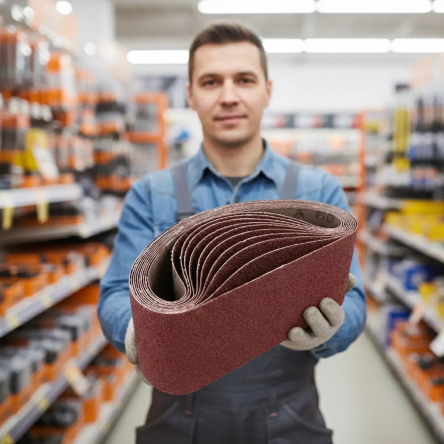 Pack 10 Bandas Lija Fandeli X86 Grano 50 Madera Metal INNER - Fandeli