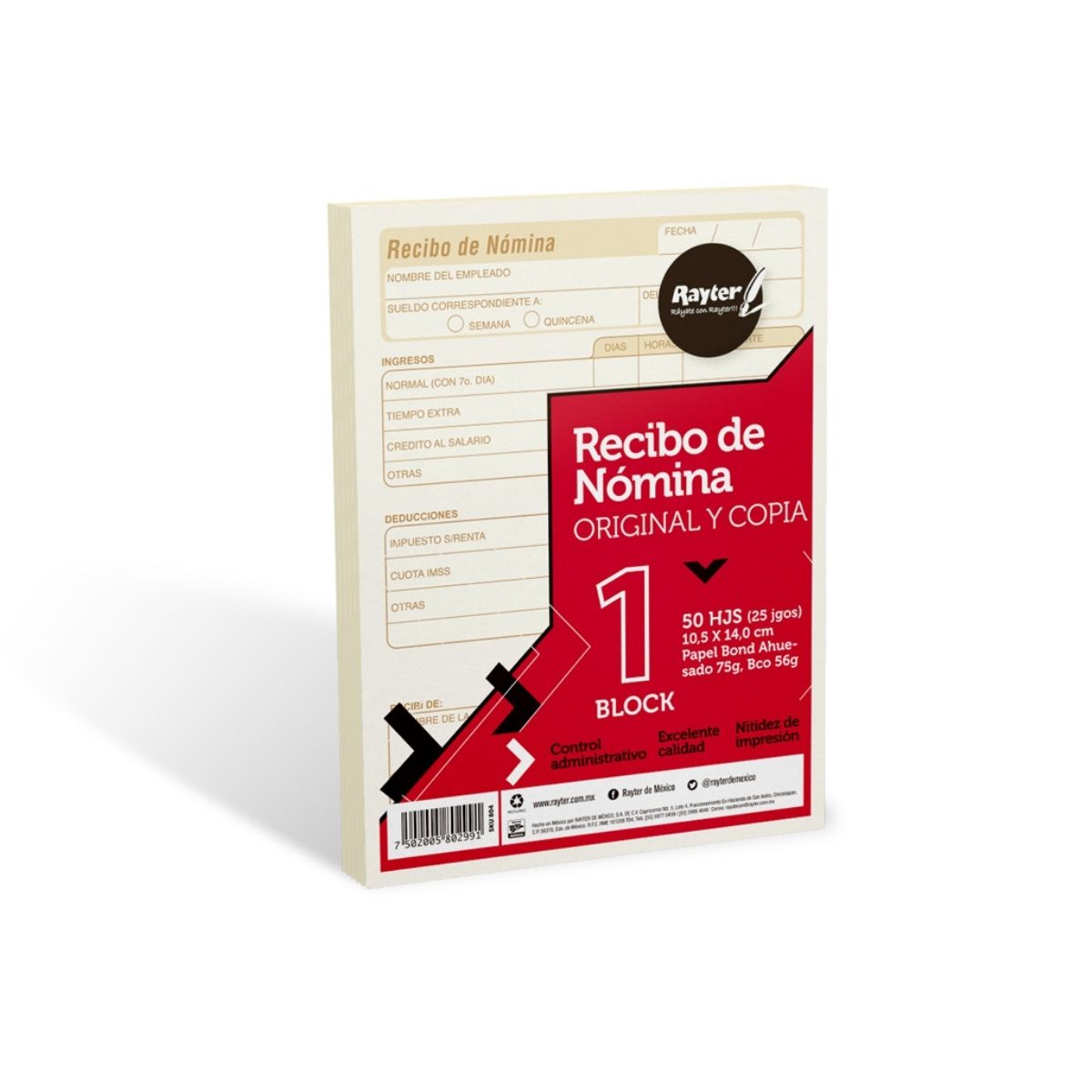 3 Blocks Recibo Nomina Rayter 25 Juegos C/u 1/4 Carta