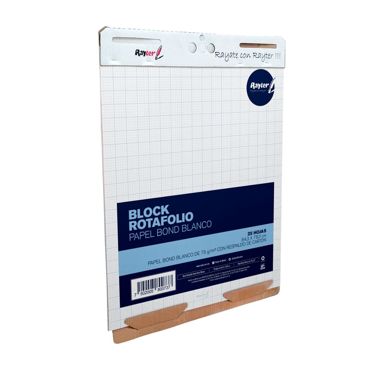 Block Cuadro Grande P/ Rotafolio Rayter 25 H 64x78 Cm 75gr