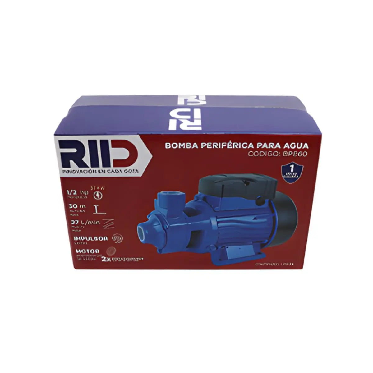Bomba Periferica Riid 1/2 HP 127V 60HZ - CNX - vista trasera