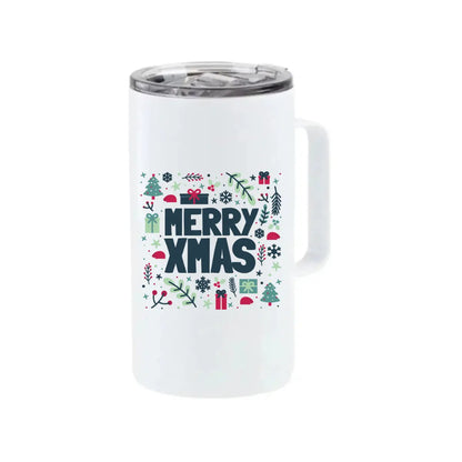 Taza de Acero 700 ml. Coffee Tipo Camper Grande. Blanco Color Make - Color Make - vista lateral