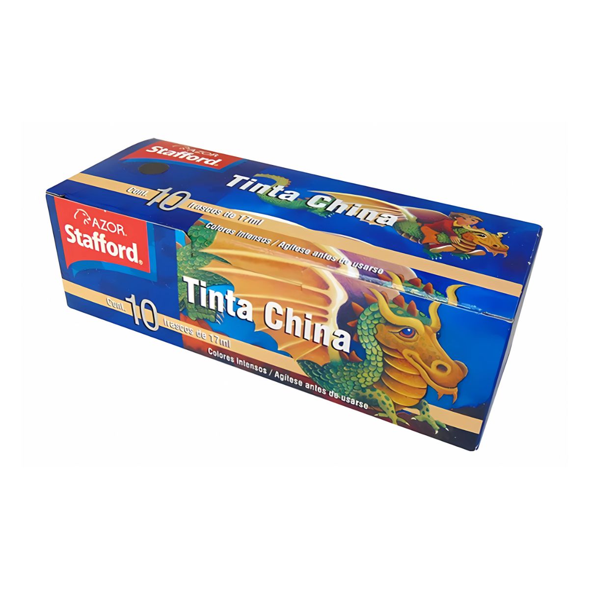 10 Frascos Tinta China Negra 17ml Stafford