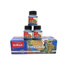 10 Frascos Tinta China Negra Stafford - Stafford - vista lateral