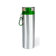 Botella de aluminio 750ml. Plata con tapa de rosca verde Color Make - Color Make - vista lateral