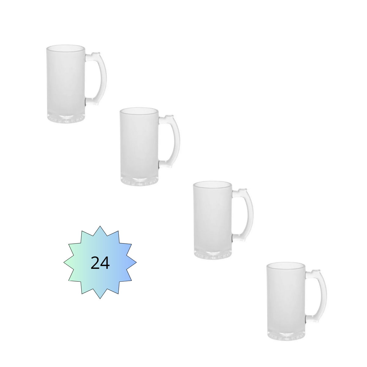 24 Pz Tarro Cervecero Glaseado 16 Oz Sublimacion Color Make