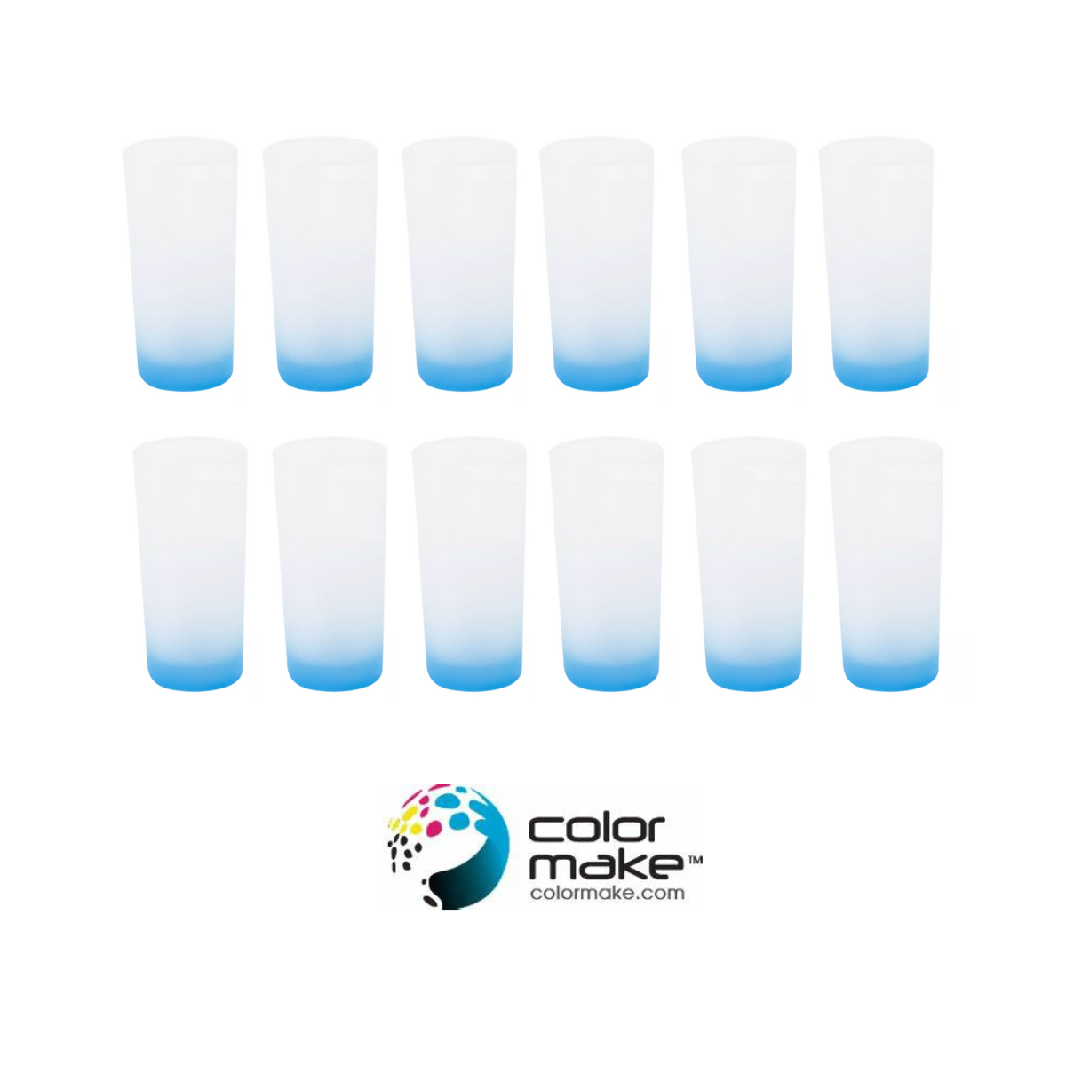 12 Pz Vaso Vidrio Jaibolero Base Colores Sublimar Color Make