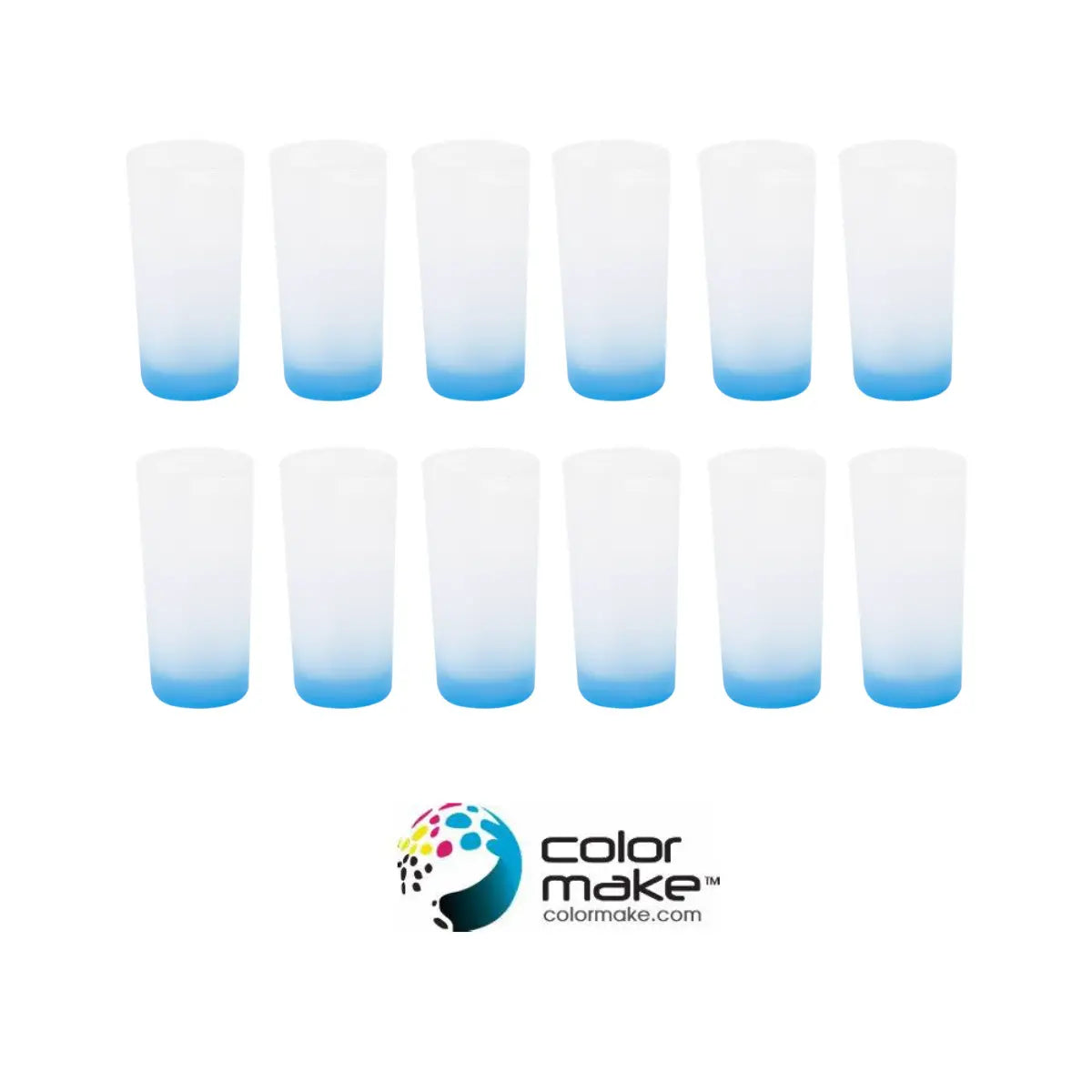 12 Pz Vaso Vidrio Jaibolero Base Colores Sublimar Color Make Color Make