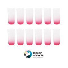 12 Pz Vaso Vidrio Jaibolero Base Colores Sublimar Color Make