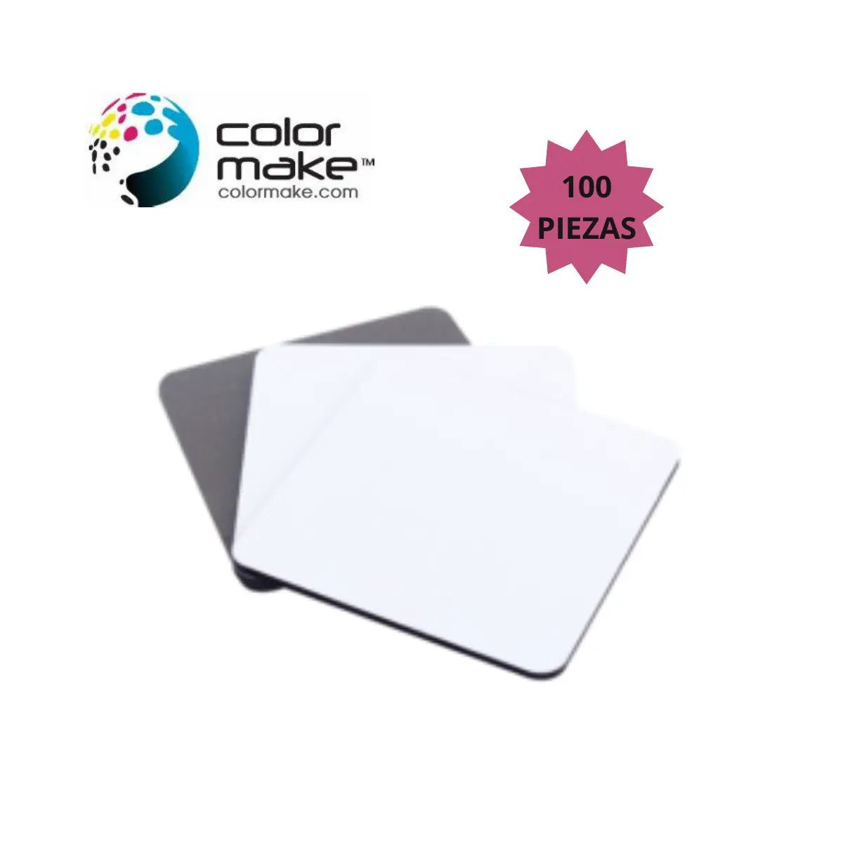 100 Portavasos MDF Cuadrado Color Make - Color Make - vista lateral