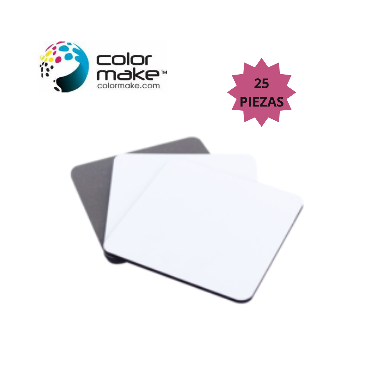 25 Piezas Portavasos Mdf 3 Mm Sublimar Color Make