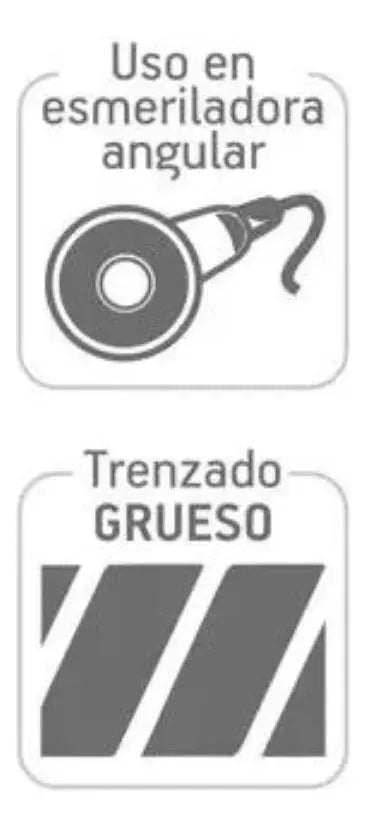 Carda para esmeriladora AKSI 6" x 3/4", trenzado - Aksi - vista lateral