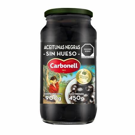 Aceitunas Negras Deshuesadas Carbonell Frasco 920 Gr