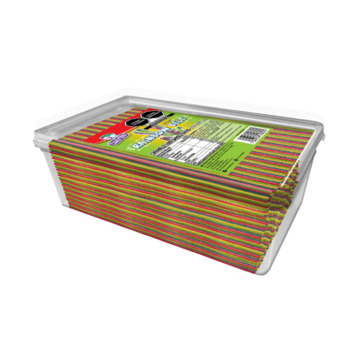 1kg Rainbow Belt Candy Box Caramelo Suave Sabor Frutas