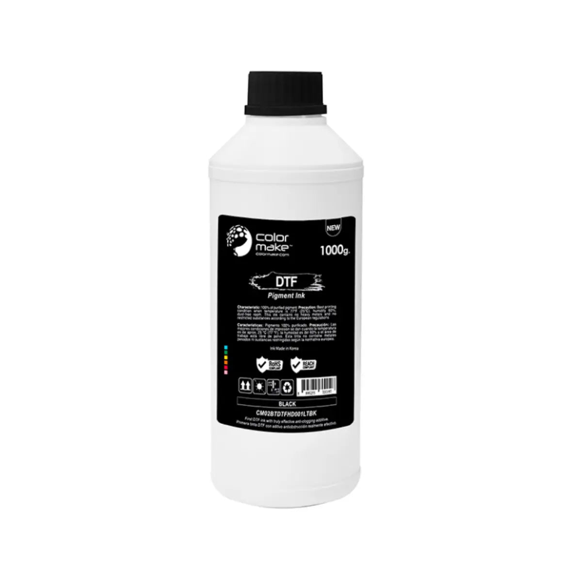 Tinta para DTF Etiqueta Negra 1kg. Black Color Make - Color Make