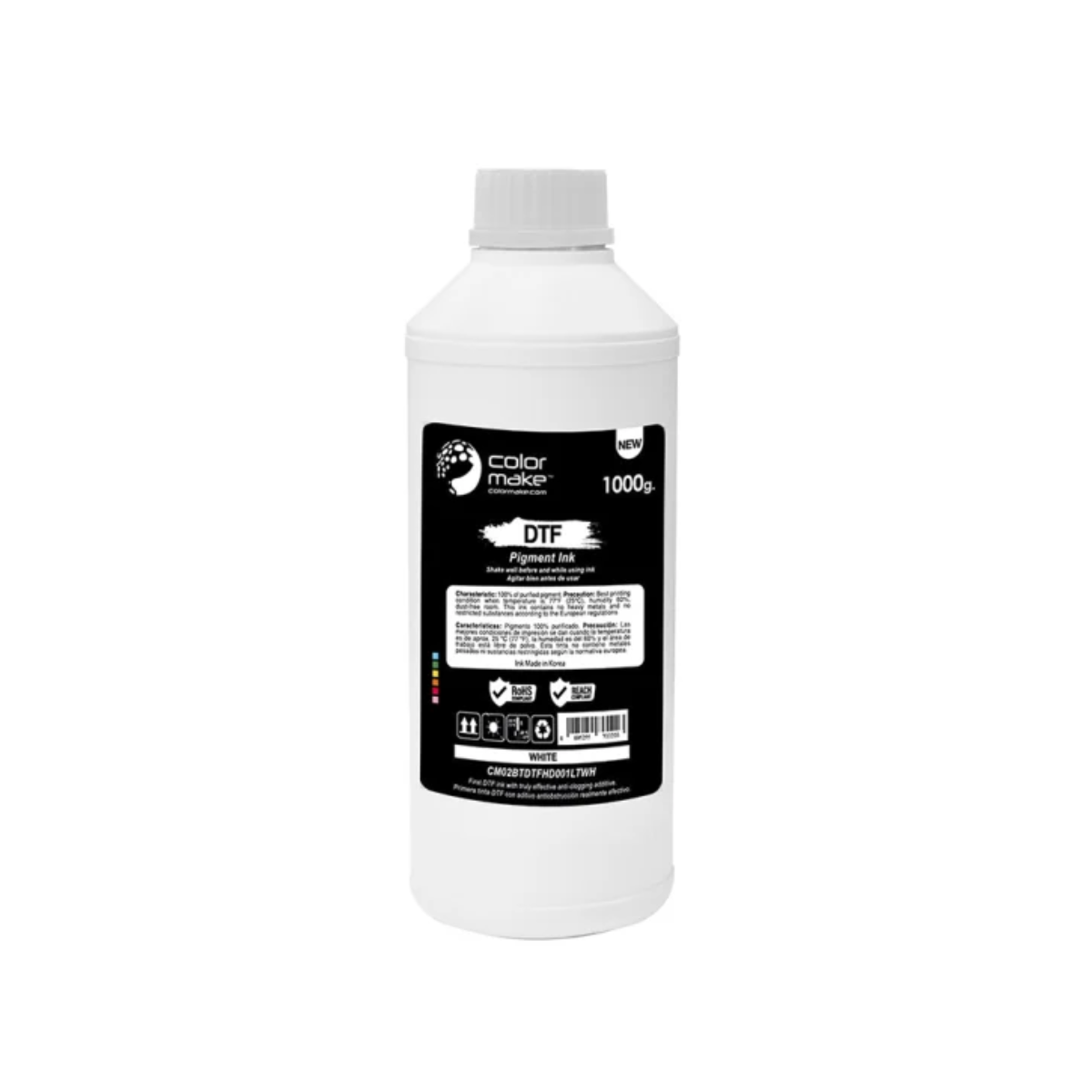 Tinta Dtf Pigment Ink Blanco White 1 L Color Make