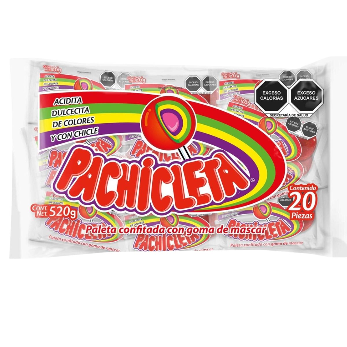 20 Paletas Pachicleta Cuanda Sabor Original 26 G C/u