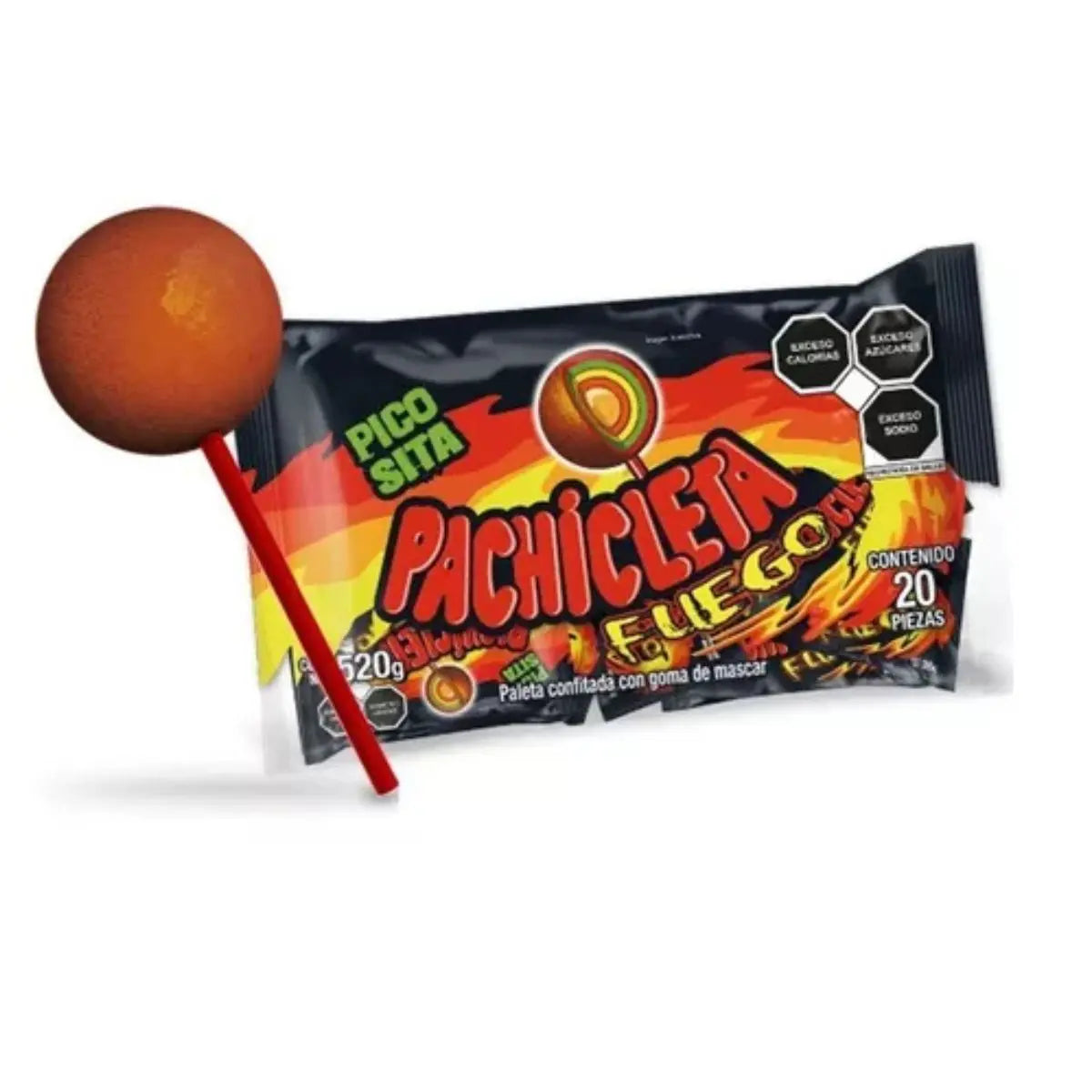20 Paletas Dulce Pachicleta Fuego Cuanda 26 Gr C/u - Pachicleta