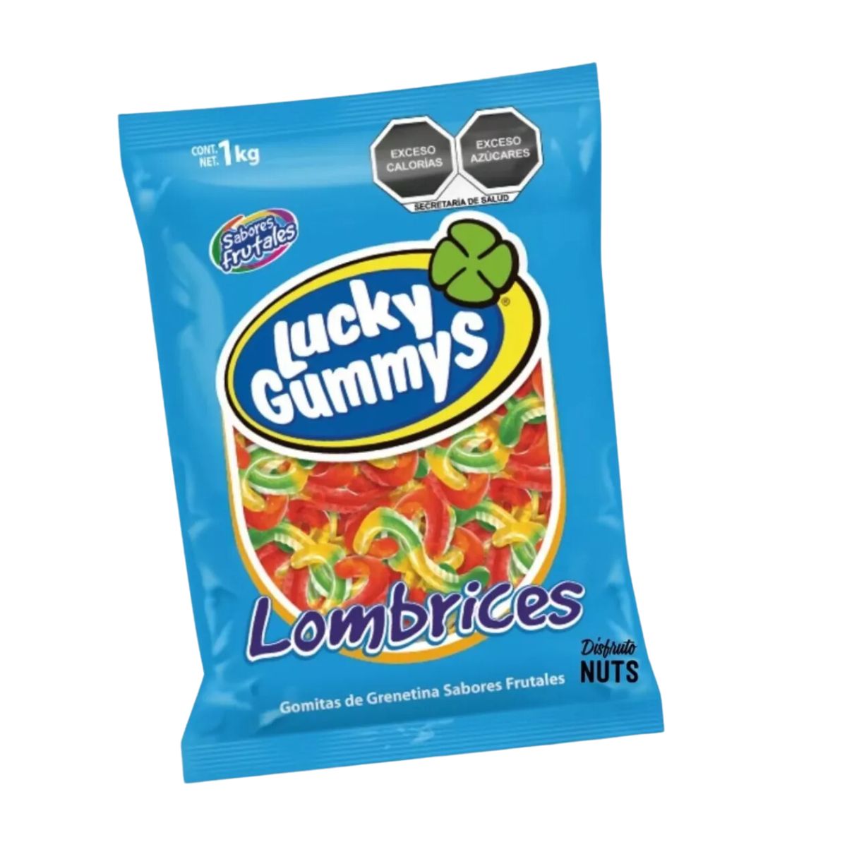 Gomita Lombrices Lucky Gummys 1 Kg Sabor Frutal Mixto