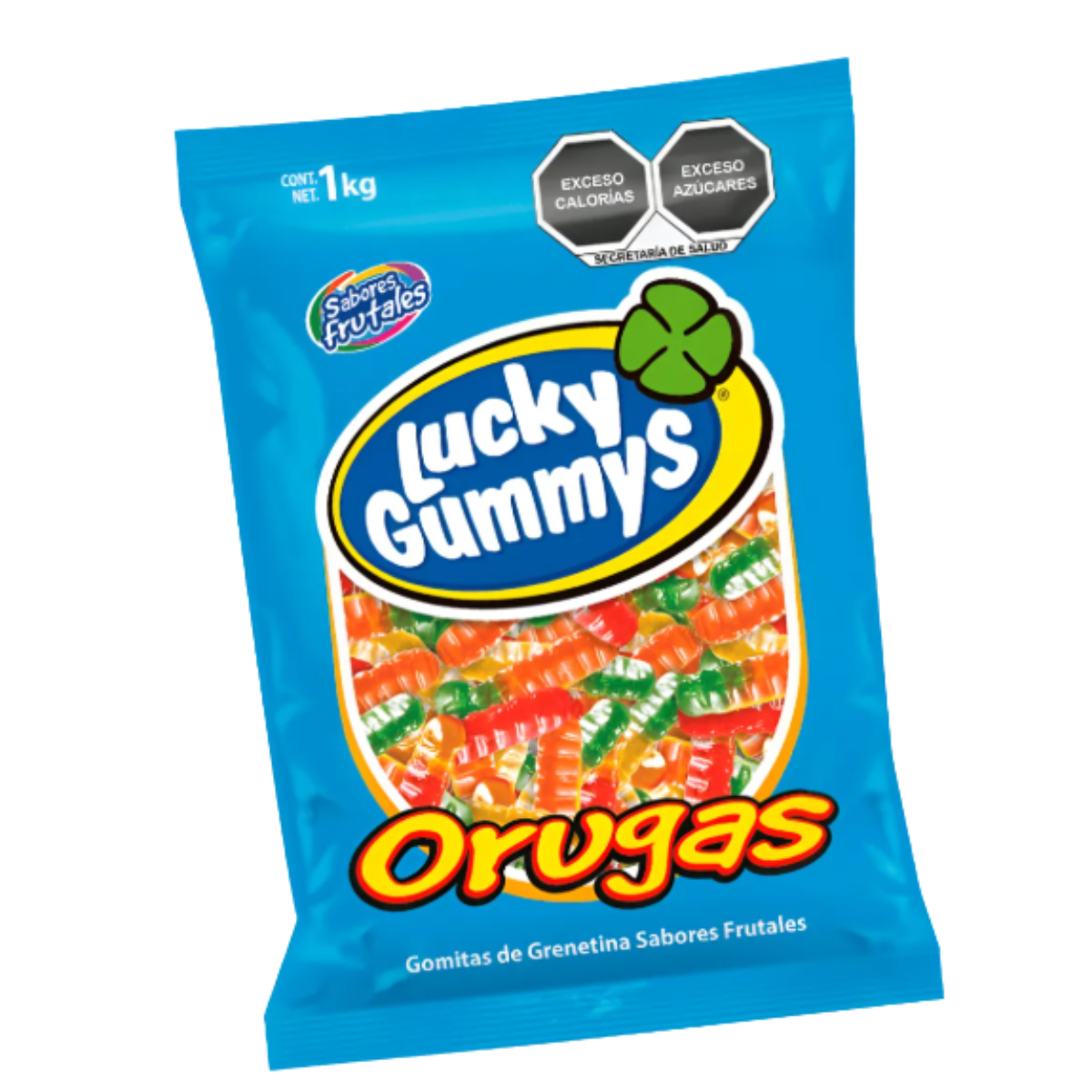 Gomitas Forma Orugas Lucky Gummys 1 Kg Sabor Frutal Mixto